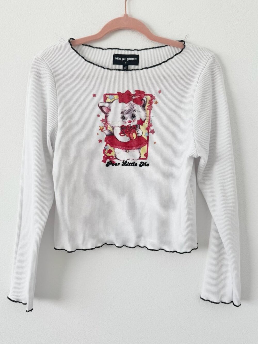New Girl Order Poor Little Me Cat Long Sleeve Thermal Tee